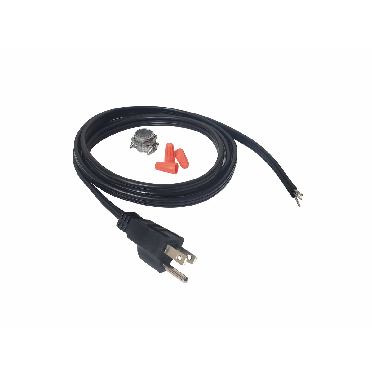 Metpure 6 ft black 14/3 3-prong appliance power cord kit with wire nuts and clamp connector