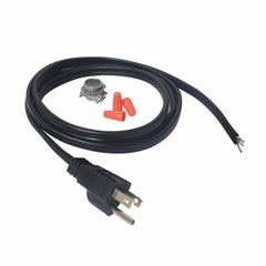 Metpure 6 ft black 14/3 3-prong appliance power cord kit with wire nuts and clamp connector - view 2