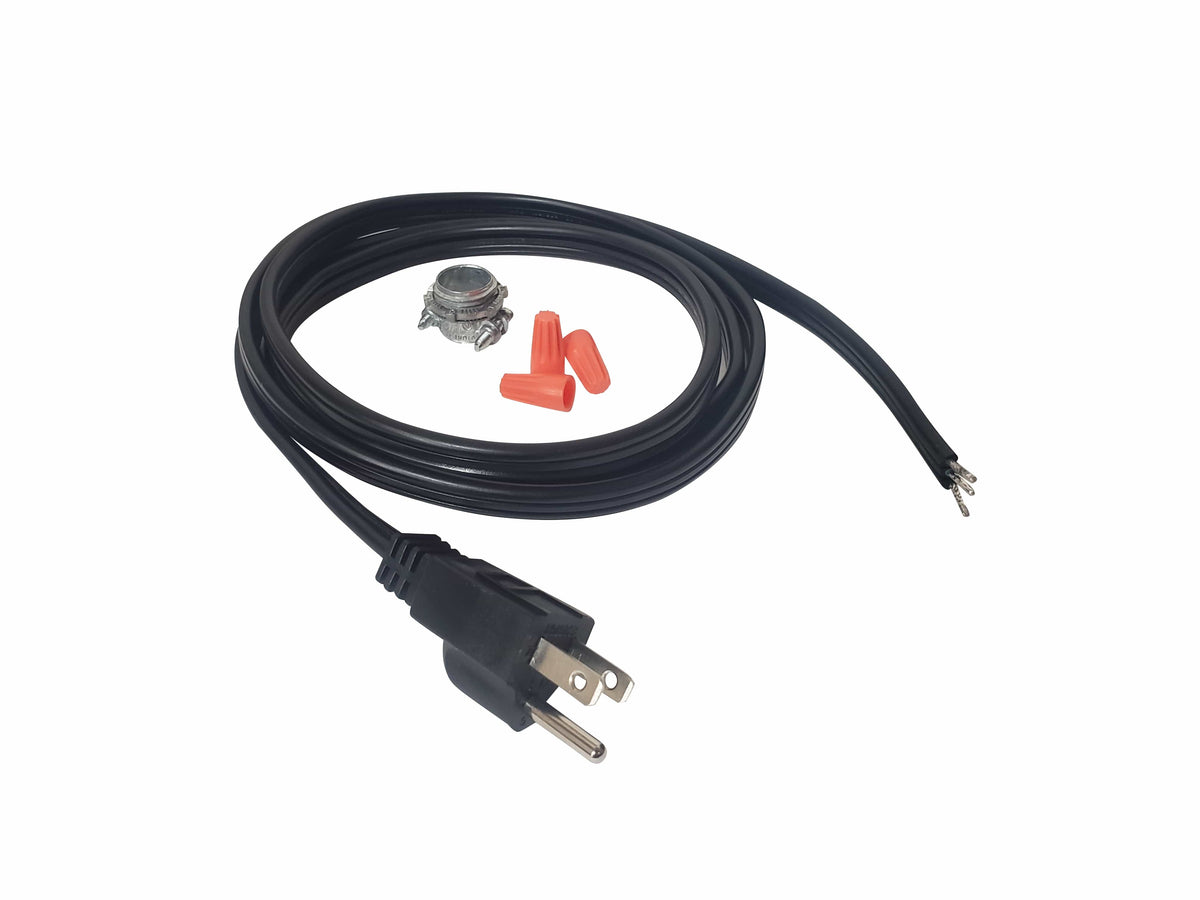 Metpure 6 ft black 14/3 3-prong appliance power cord kit with wire nuts and clamp connector - view 2