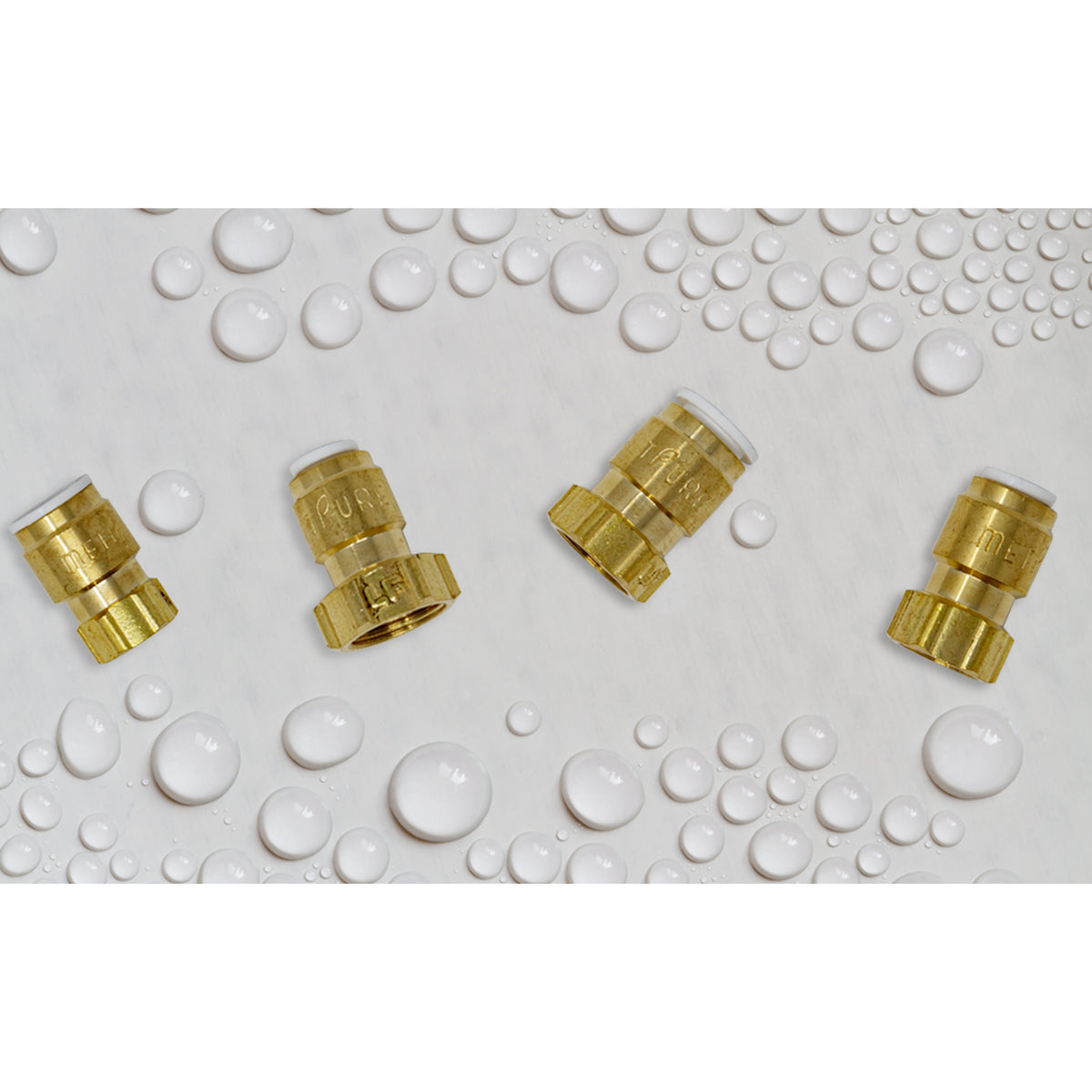 Metpure Brass Quick Connect x Female Compression Adapter, 5 Pack (1/4" or 3/8" OD x 1/4" or 3/8" COMP)