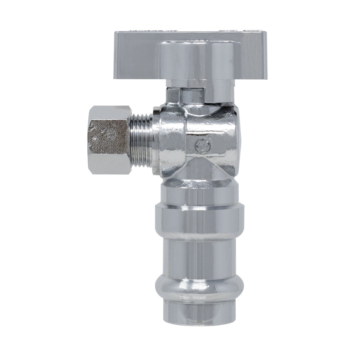 1/4 Turn Angle Stop Valve, 1/2" Press x 3/8" OD Compression, Lead-Free Brass, ProPress Compatible (1 or 5 Pack)