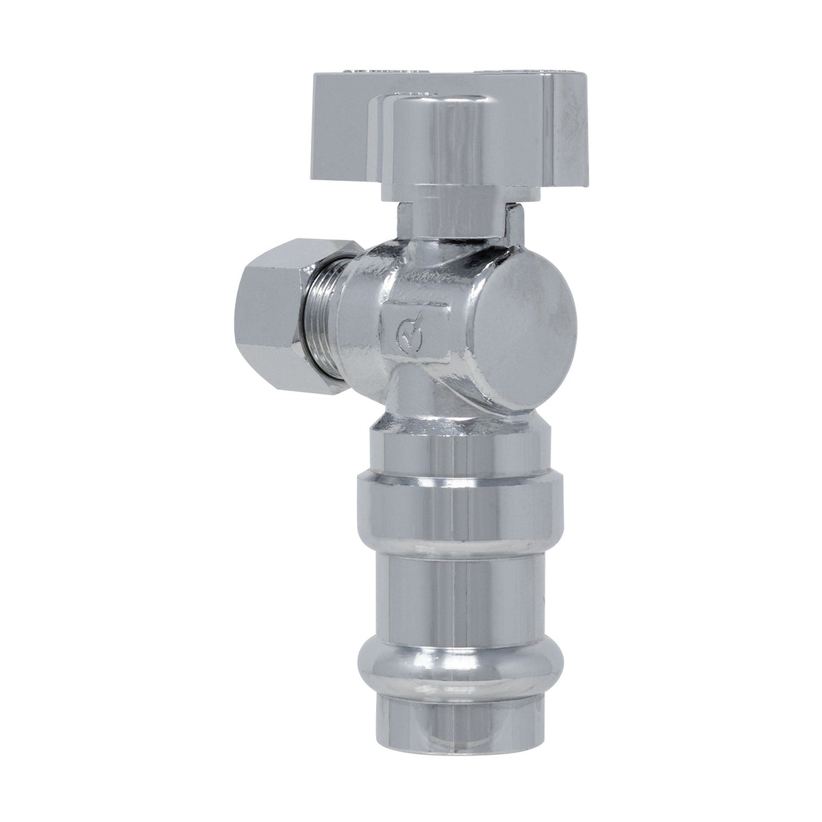 1/4 Turn Angle Stop Valve, 1/2" Press x 3/8" OD Compression, Lead-Free Brass, ProPress Compatible (1 or 5 Pack)
