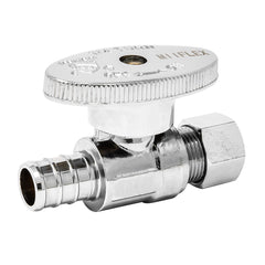 Straight PEX B Stop 1/2 inch Crimp PEX x 3/8 inch OD COMP 1/4 Turn