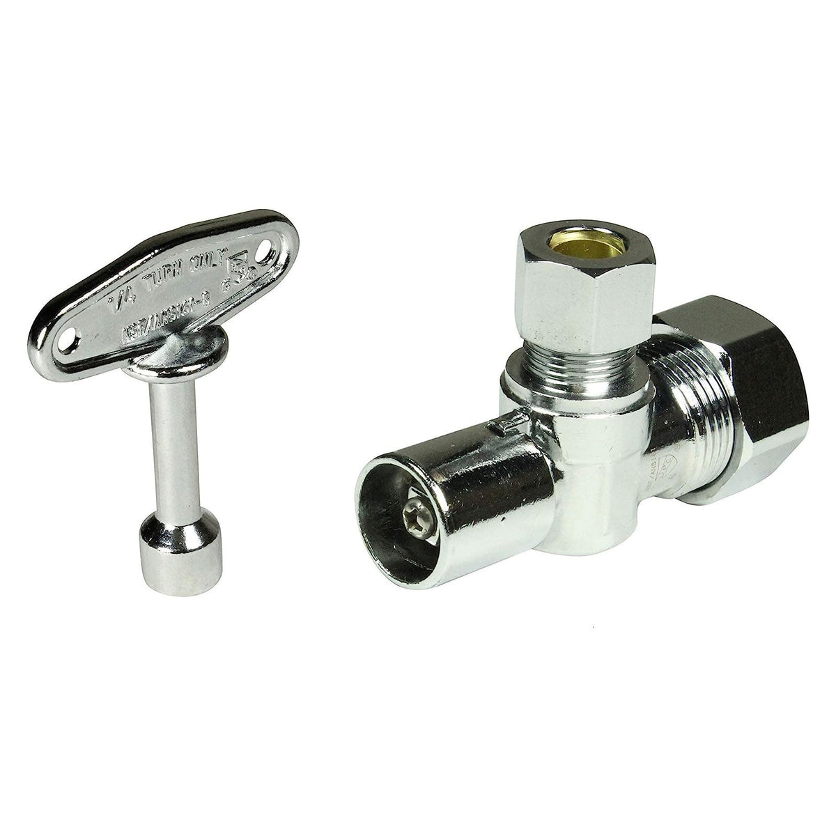 Angle Stop 5/8 inch OD (1/2 inch NOM) x 3/8 inch OD COMP with Loose Key 1/4 Turn - view 2