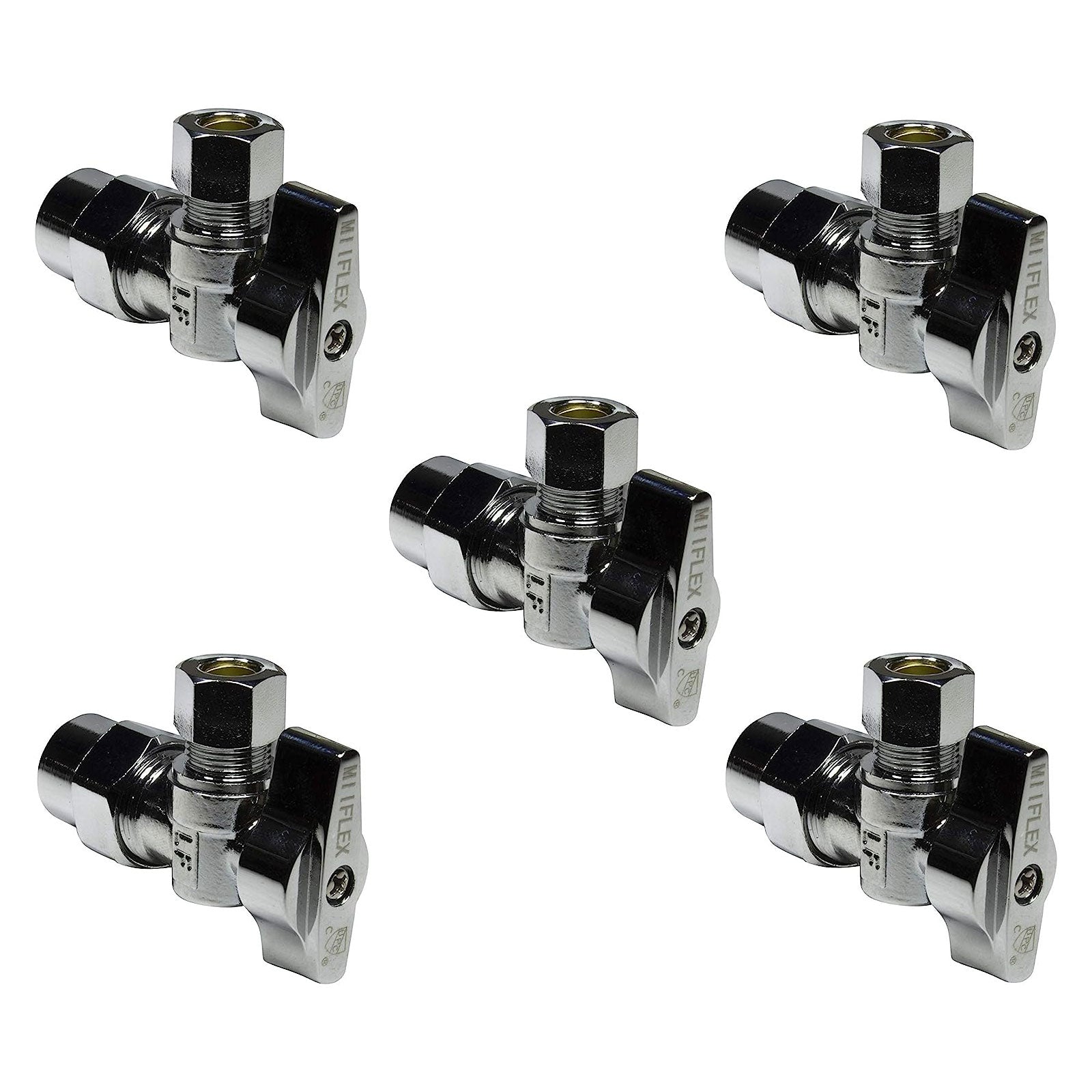 1/2 in. CPVC SLIP Inlet x 3/8 in. OD COMP Outlet 1/4 Turn Angle Valve 5 Pack