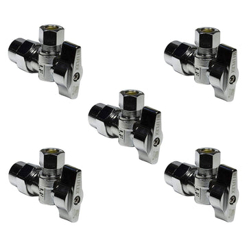 1/2 in. CPVC SLIP Inlet x 3/8 in. OD COMP Outlet 1/4 Turn Angle Valve 5 Pack