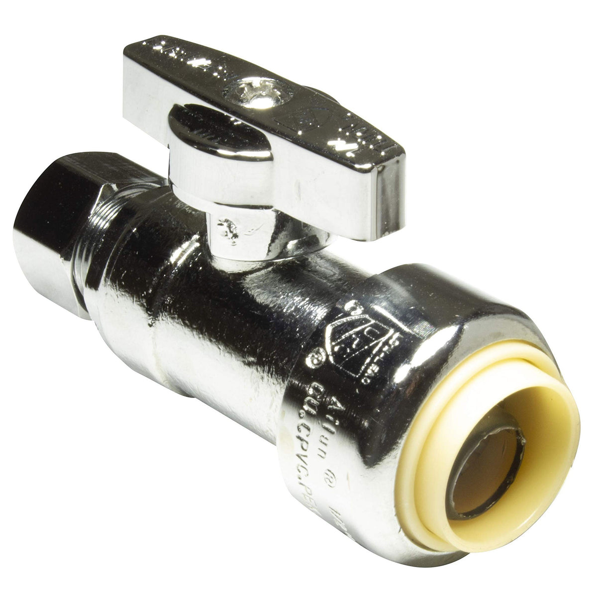 1/2 inch NOM x 3/8 inch OD COMP Push-Fit Straight Stop Valve 4 Pack - view 2