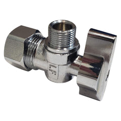 Complete toilet set valve kit, 1/2 inch NOM x 3/8 inch OD compression angle shut off, escutcheon and 12 inch braided supply line - view 5