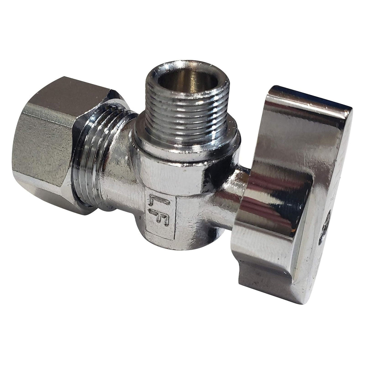Complete toilet set valve kit, 1/2 inch NOM x 3/8 inch OD compression angle shut off, escutcheon and 12 inch braided supply line - view 5