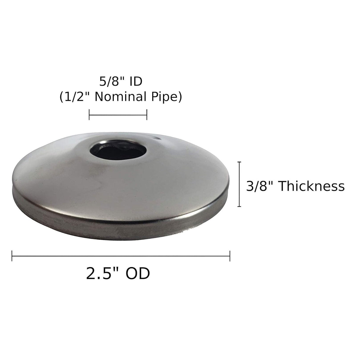 Complete toilet set valve kit, 1/2 inch NOM x 3/8 inch OD compression angle shut off, escutcheon and 12 inch braided supply line - view 6