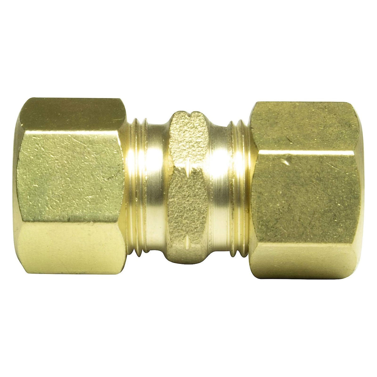 Lead free brass 3/8 inch OD compression union coupling, 5 pack