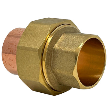 1-1/4" Union C x C, Copper + Brass + Brass , Lead Free