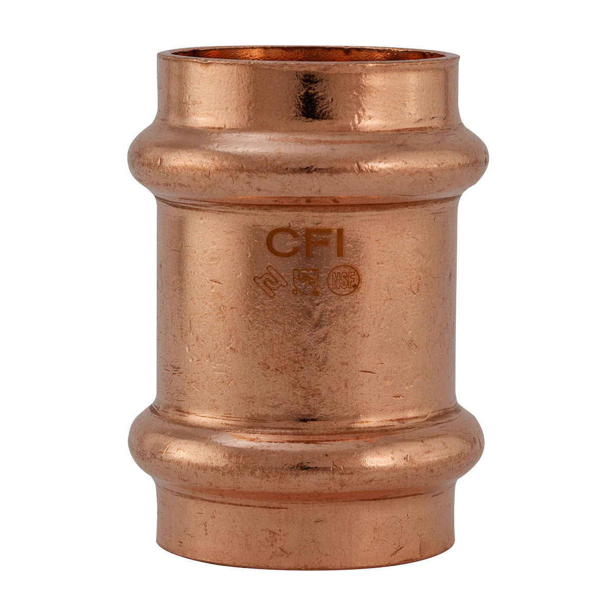 3/4" Press Coupling With No Stop, Press x Press, Copper