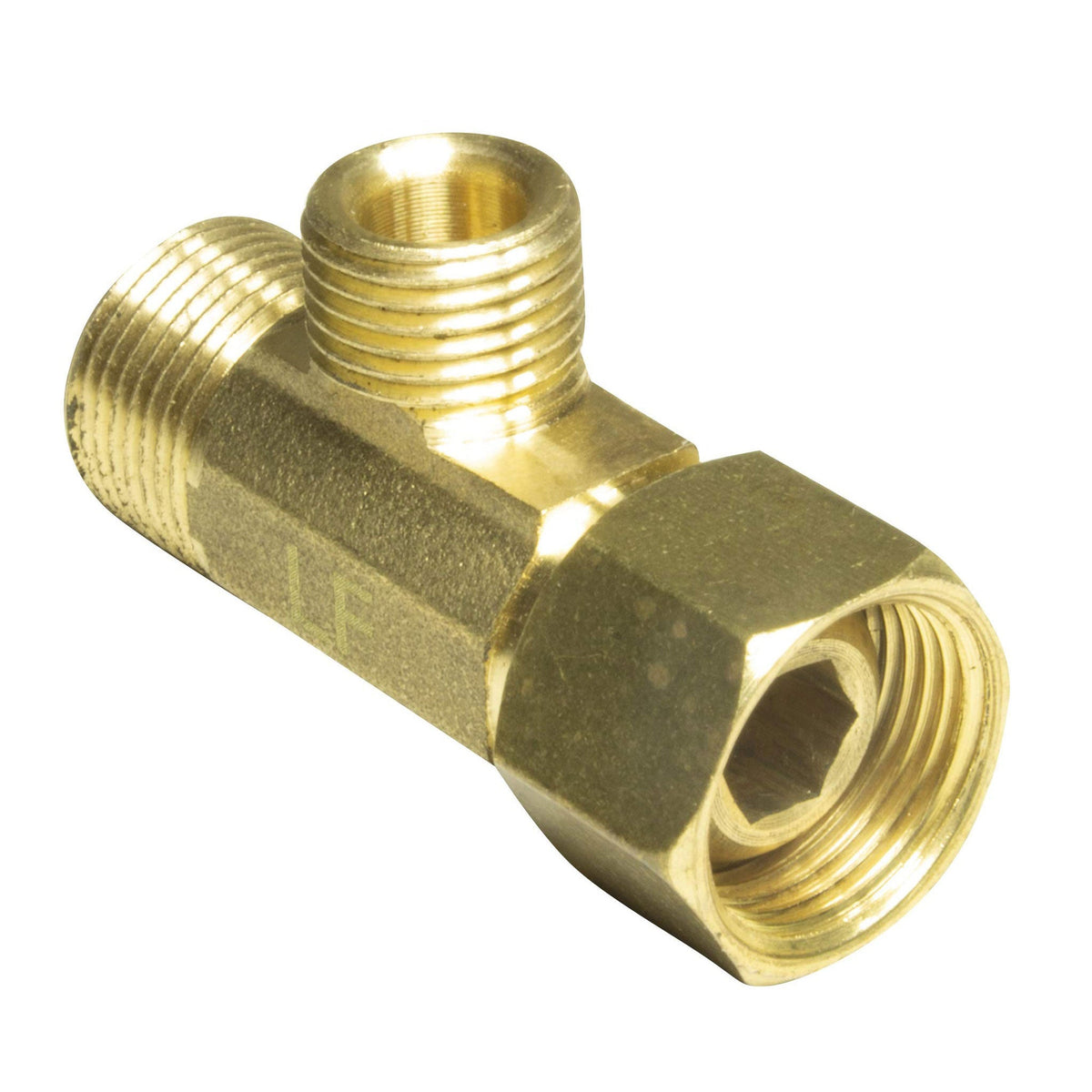 3/8 inch female compression x 3/8 inch x 1/4 inch brass angle stop add-a-tee, 5 pack - view 10