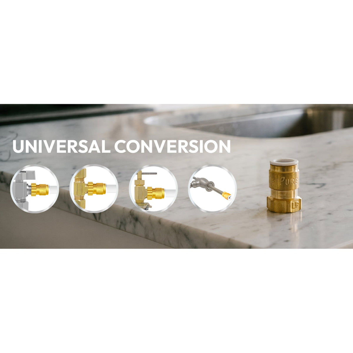 Metpure Brass Quick Connect x Female Compression Adapter, 5 Pack (1/4" or 3/8" OD x 1/4" or 3/8" COMP)