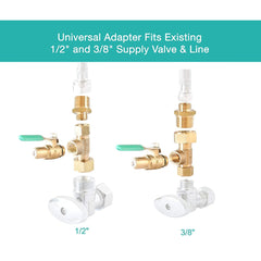 Metpure lead free brass EZ RO feed water adapter tee with quick connect ball valve