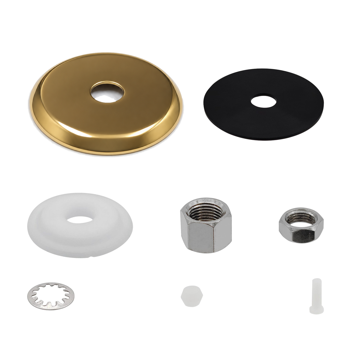 Bright Gold escutcheon plate and mounting hardware kit for Metpure FA-05 RO faucet