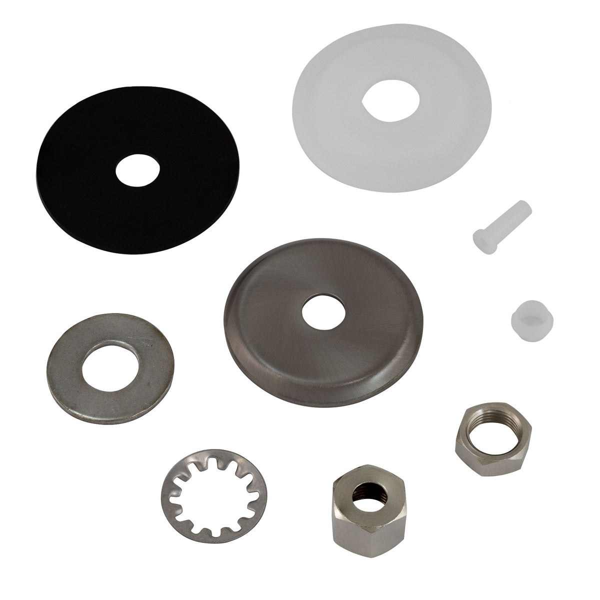 Brushed Nickel escutcheon plate and mounting hardware pack for Metpure FA-05 RO faucet