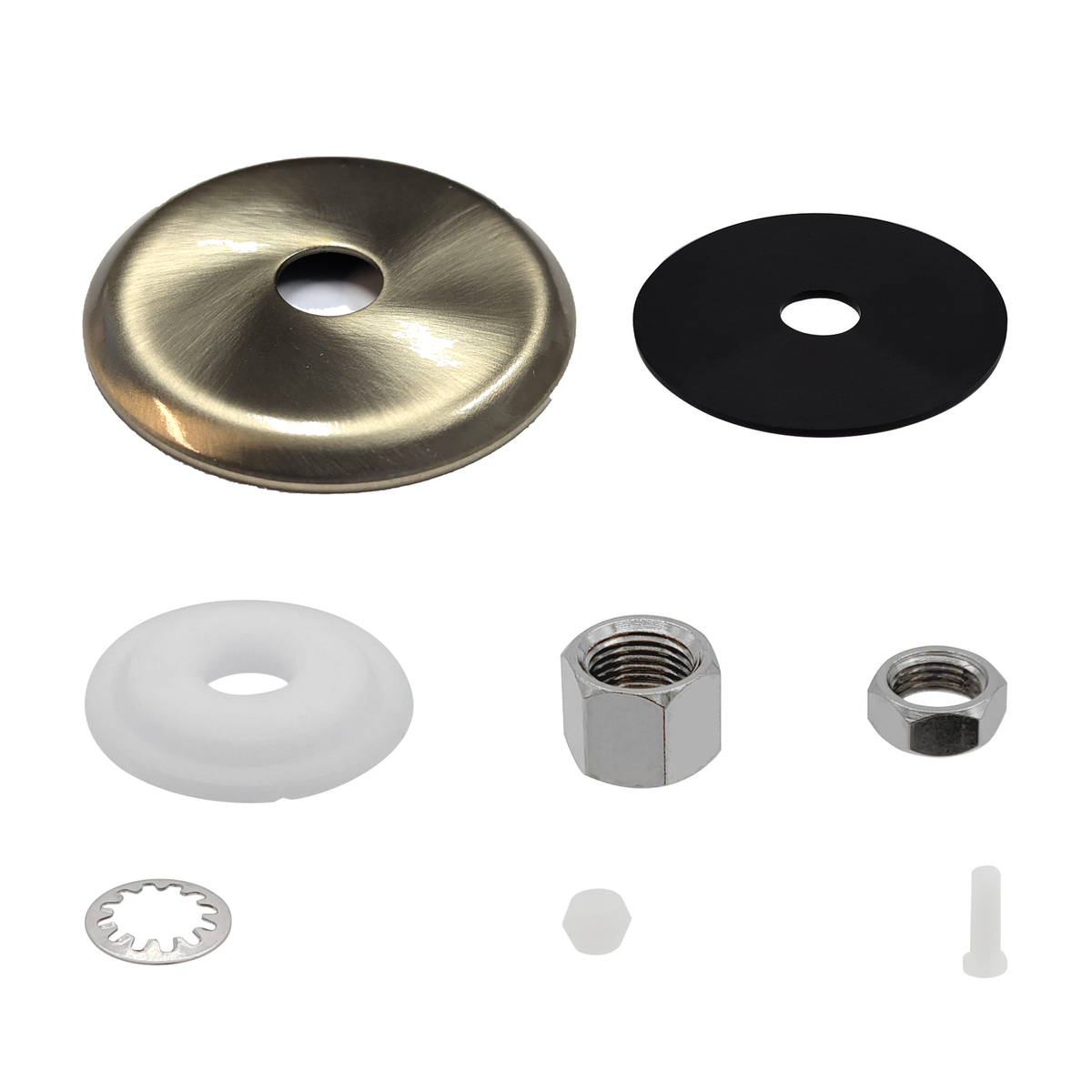 Brushed Gold escutcheon plate and mounting hardware kit for Metpure FA-05 RO faucet