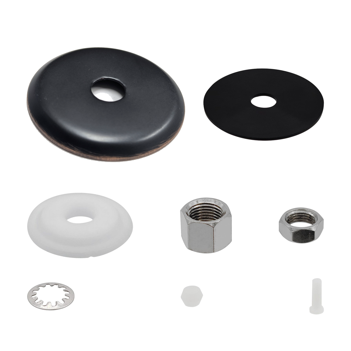 Oil Rubbed Bronze escutcheon plate and mounting hardware kit for Metpure FA-05 RO faucet