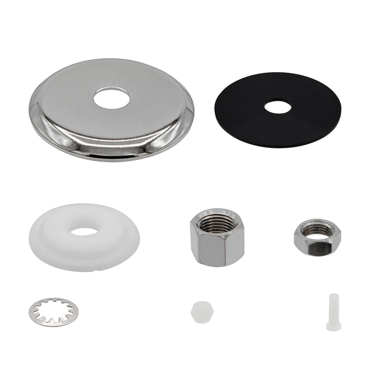 Polished Nickel escutcheon plate and mounting hardware kit for Metpure FA-05 RO faucet