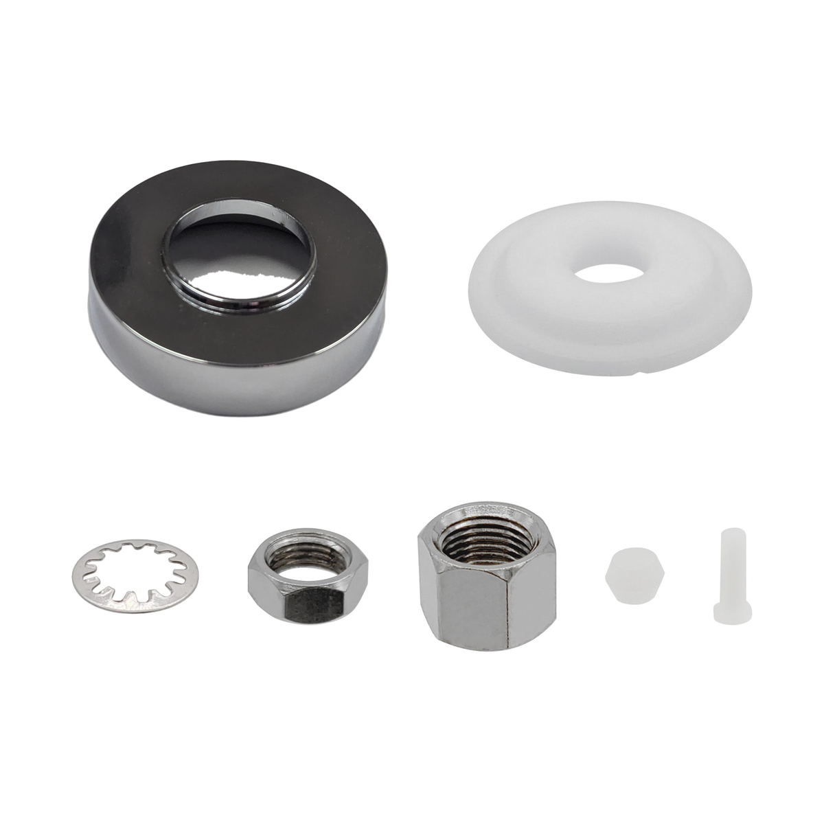Chrome escutcheon plate and mounting hardware kit for Metpure FA-08/FA-09 RO faucet