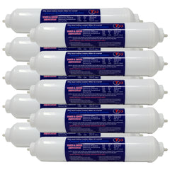 Clean Pure 2 x 10 inch inline coconut carbon GAC water filter with 1/4 inch OD quick connect ends, 10 pack