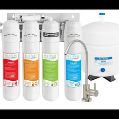 Metpure Versatile 4 Stage Reverse Osmosis System (MV4-RALB) with Faucet and 3.2 Gal Tank, 100 GPD