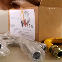 Metpure 3/4" Gas Tankless Water Heater Installation Kit: Isolation Valves, Relief Valve, Water & Gas Flex, Lead Free
