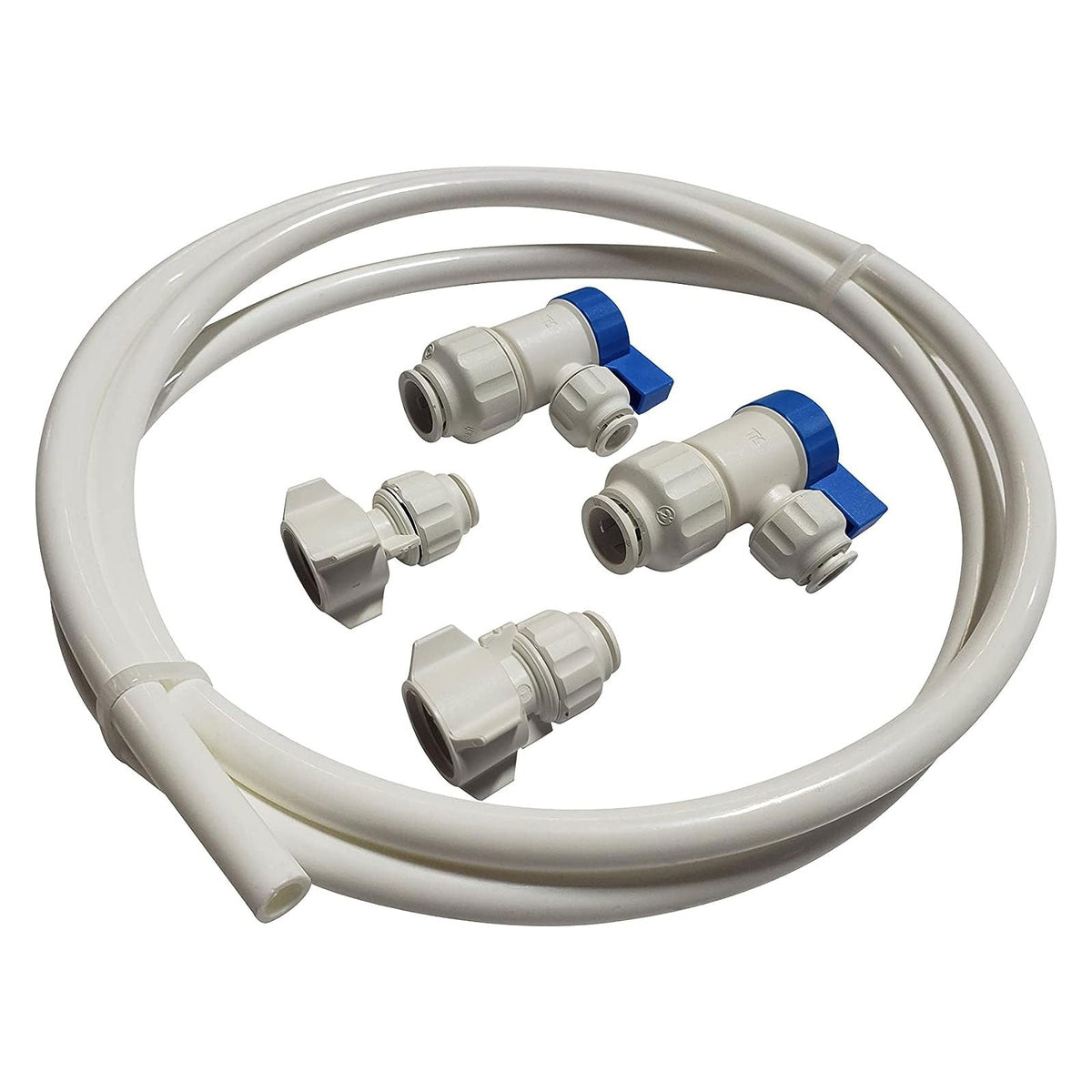 Metpure push-fit faucet water supply kit with two angle shut-off valves, adapters and 5 ft PEX tubing