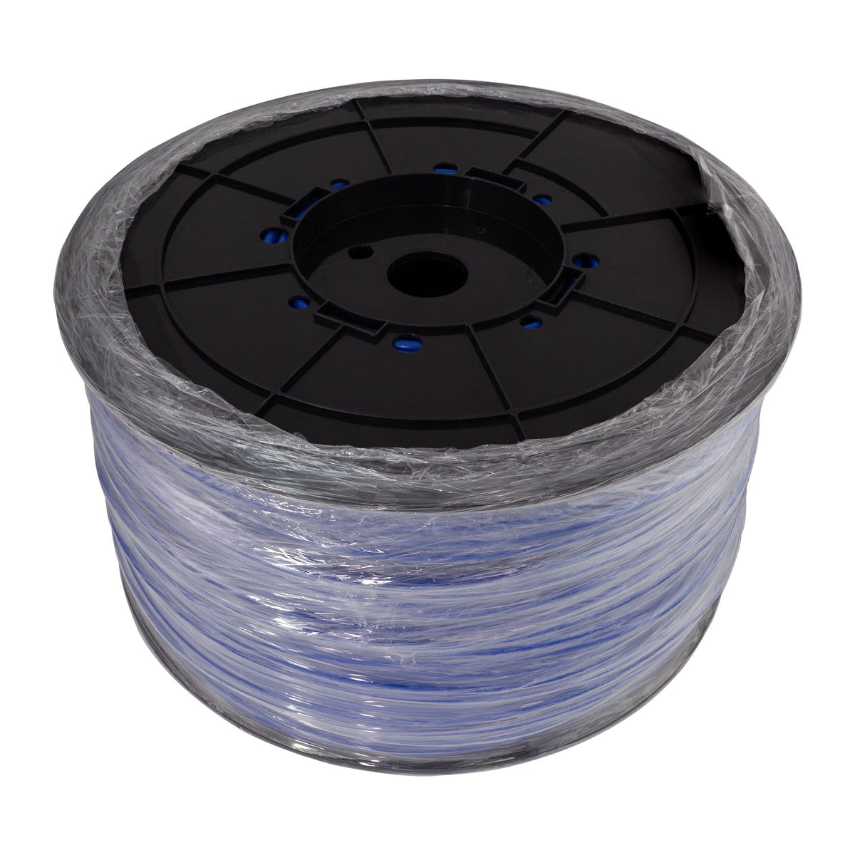 1000 ft roll of 1/4 inch OD blue LLDPE tubing on a spool
