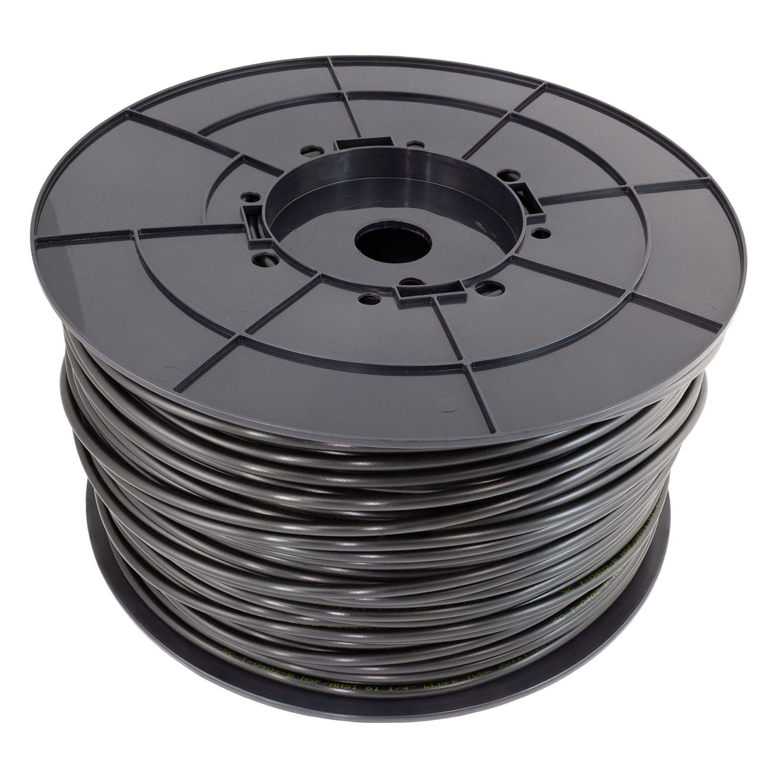 1/4" OD LLDPE Tube. 1000 FT or 300 M Roll. With Spool. Black Color. Certified by NSF.