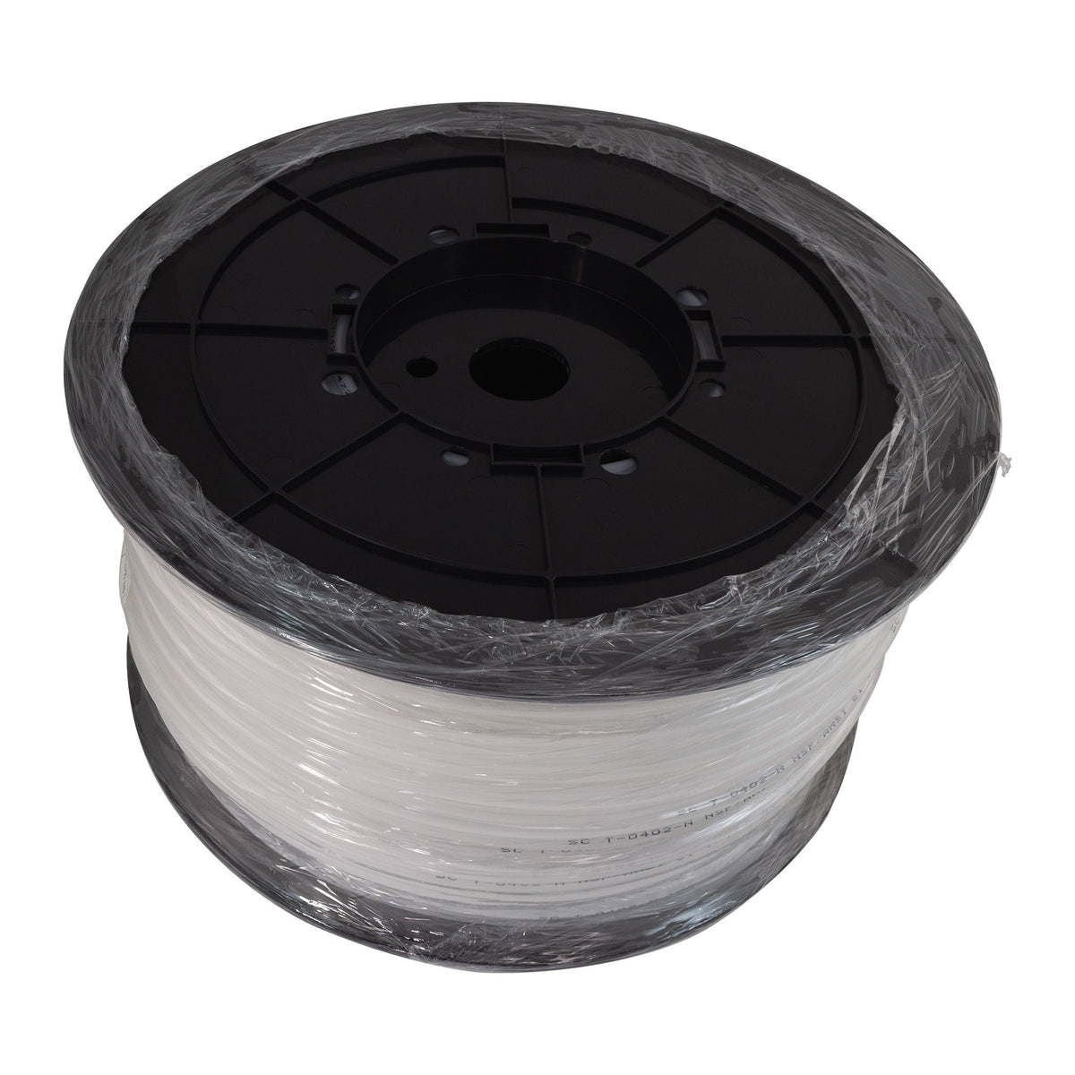 1000 ft roll of 1/4 inch OD clear LLDPE tubing on a spool