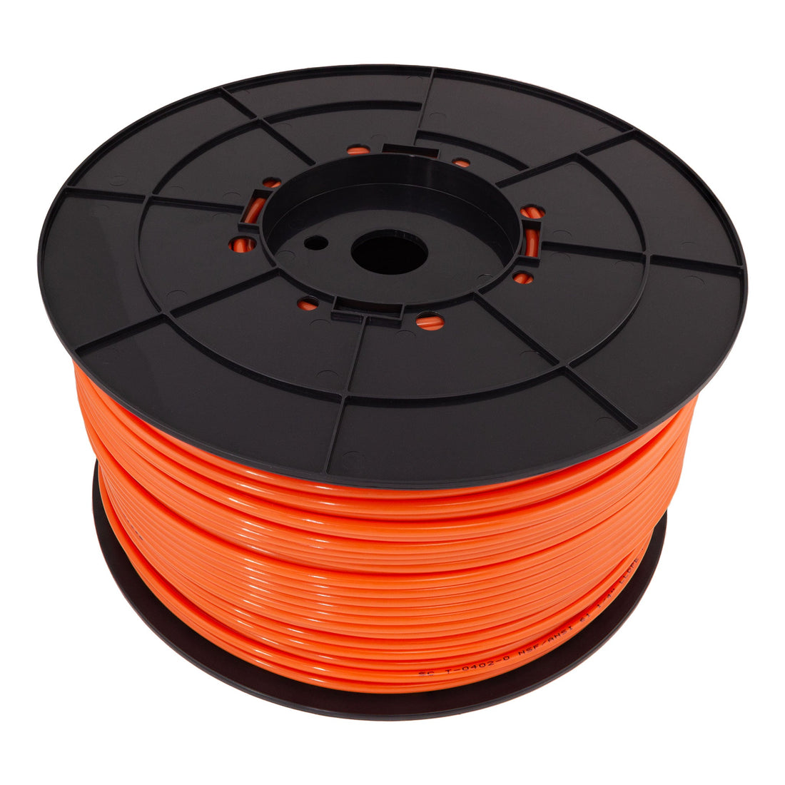 1/4" OD LLDPE Tube. 1000 FT or 300 M Roll. With Spool. Orange Color. Certified by NSF.