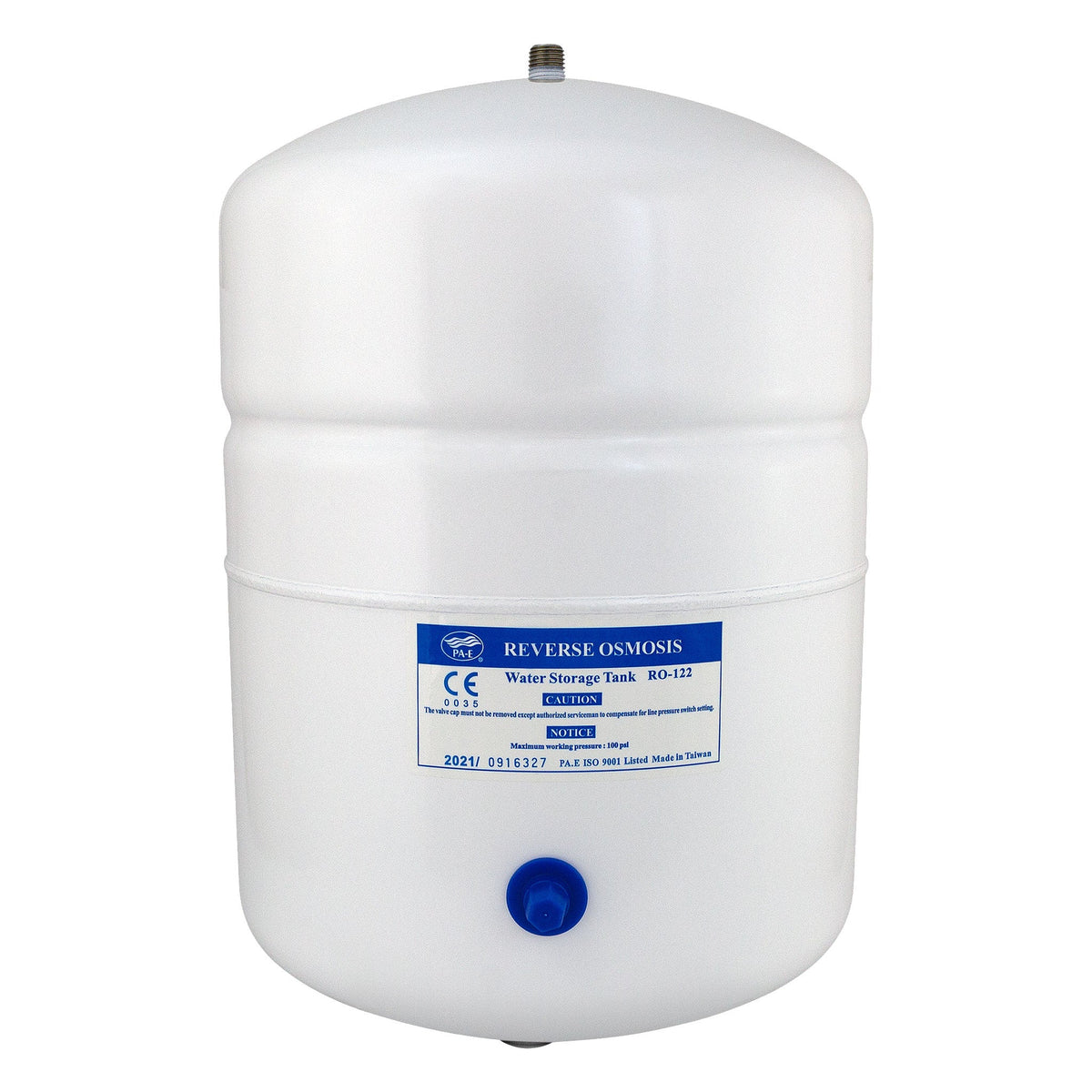 White RO-122 3.2 gallon reverse osmosis storage tank, 9 x 14 inch with 1/4 inch FPT port - view 5