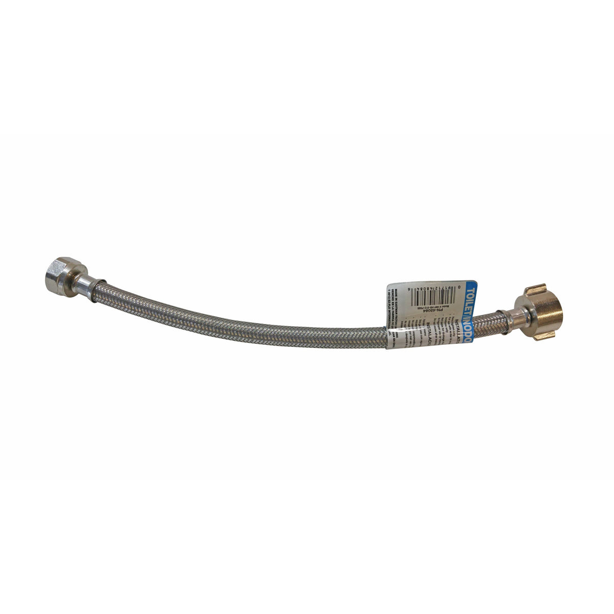 12 inch braided stainless steel toilet supply line, 7/8 inch ballcock x 1/2 inch FIP