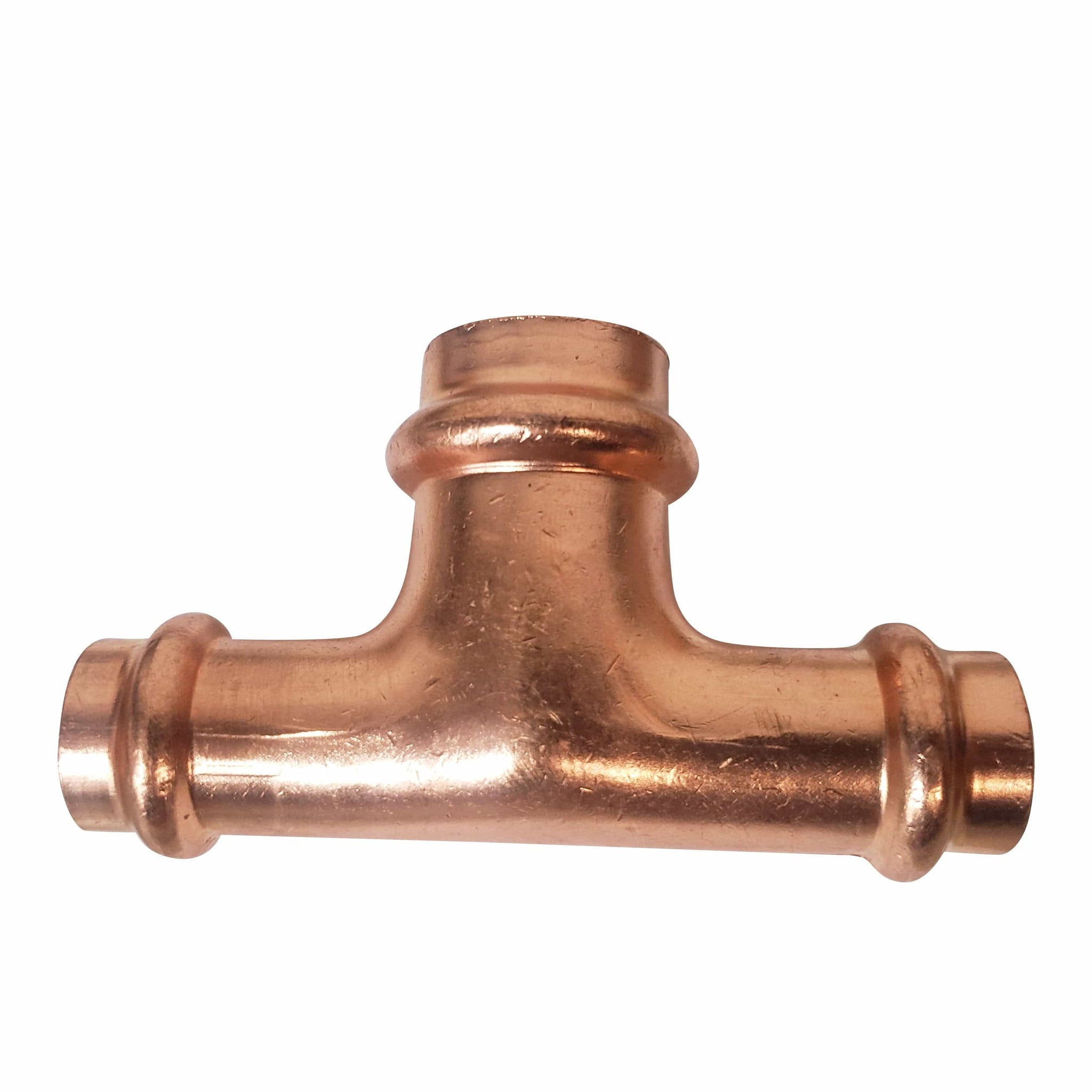 1-1/2" x 1-1/2" x 1-1/4" Press Copper Reducing Tee, Press x Press x Press, Copper, Low Lead