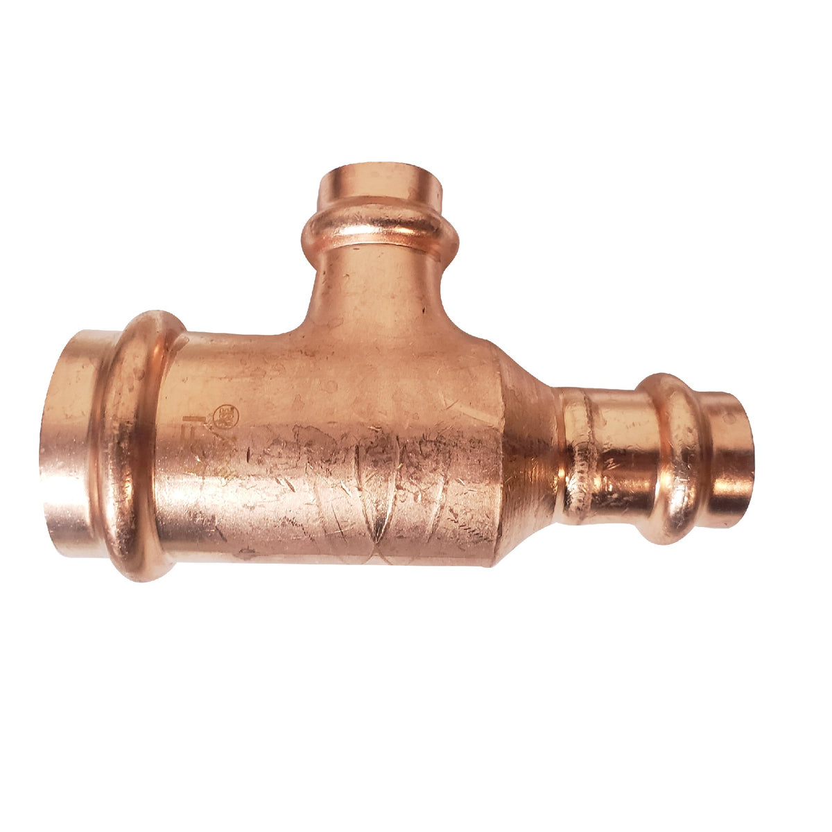 1 inch x 3/4 inch x 1/2 inch copper press reducing tee, P x P x P, ProPress compatible
