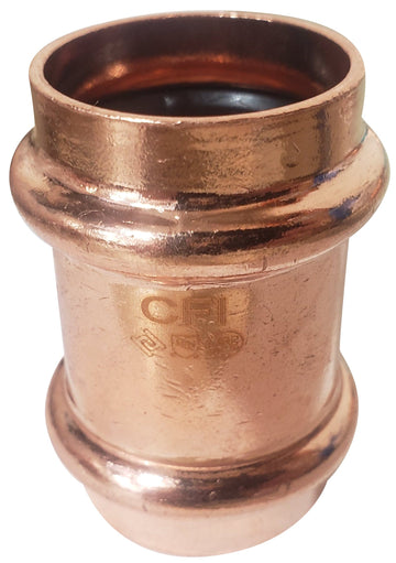 2" Press Coupling With No Stop, Press x Press, Copper, Low Lead