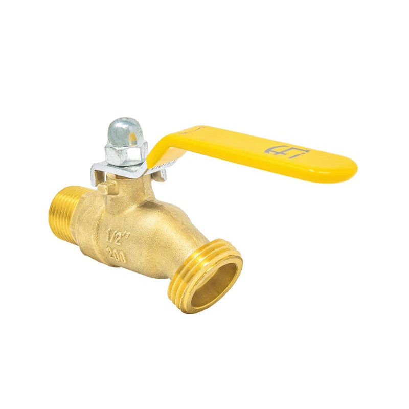 Lead free brass 1/4 turn hose bibb with vinyl grip lever handle, 3/4 inch MIP x garden hose thread