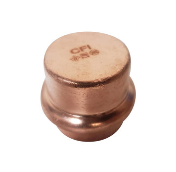 1/2" Press Copper Cap, Press End, Copper, Low Lead