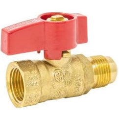 Brass gas valve, 5/8 inch flare x 3/4 inch FIP