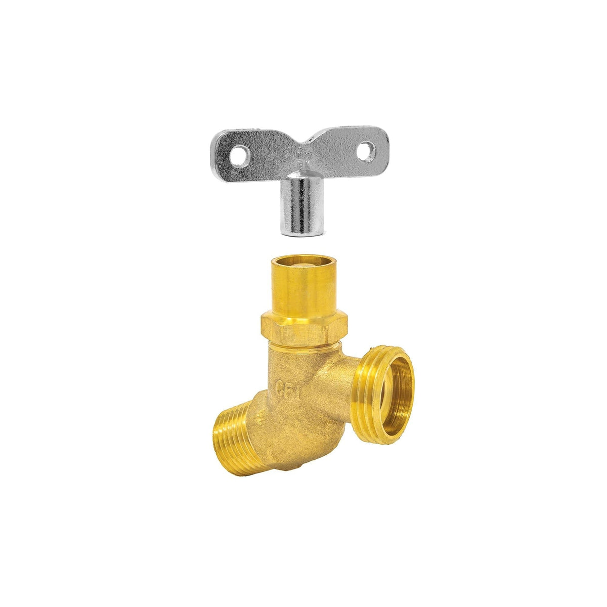 Brass hose bibb, 1/2 inch MIP
