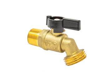 LF Brass Stainless Steel 1/4 Turn Hose bibb 3/4" MIP TO 3/4" GHT