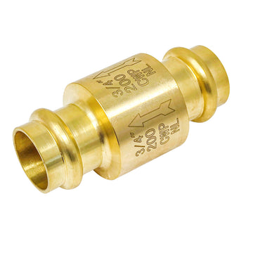 3/4" Press Ends P x P. In-line Spring Check Valve Lead Free Brass. Pro Press Compatible