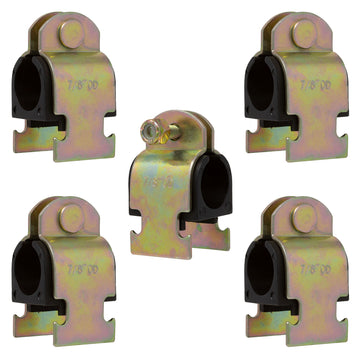 Rubber Cushion Steel Strut Clamp 3/4" NOM (7/8" OD) for Mounting Copper Piping, PEX Pipe, CVPC Tubing to Strut Channels [5 Pack]