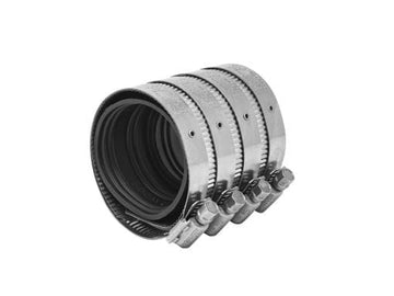 1-1/2" Heavy Duty No-Hub Coupling with Stainless Steel Band and Clamps