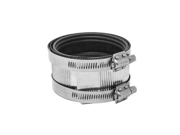 1-1/2" Shielded Transition Coupling with Stainless Steel Band and Clamps, For CI, Plastic, Steel