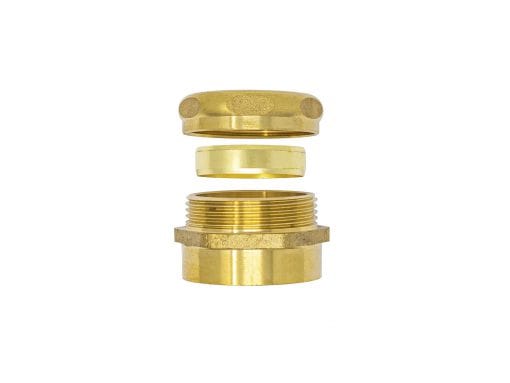 1-1/2" x 1-1/2" Trap Adapter F x SJ with Poly and Brass Ring, Cast Brass