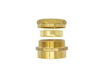 1-1/2" x 1-1/2" Trap Adapter F x SJ with Poly and Brass Ring, Cast Brass